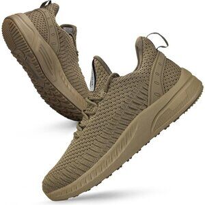 Women's Khaki Lightweight Casual Breathable Mesh Walking Sneakers